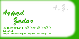 arpad zador business card